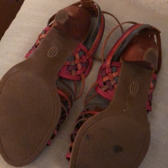 Nickels Leather Ankle-strap Sandals with Slingback Heel T-Agassi - Picture 5 of 6